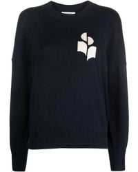 Isabel Marant - Contrast Jacquard Logo Cotton-Wool Blend Sweater - Lyst