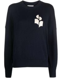 Isabel Marant - Contrast Jacquard Logo Cotton-Wool Blend Sweater - Lyst