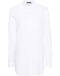 Miu Miu - Oversize-collar Cotton Shirt - Lyst
