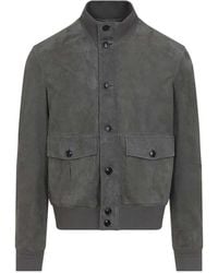 ZEGNA - Buttoned Leather Jacket - Lyst