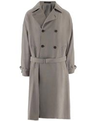 Giorgio Armani - Oversized Double-Breasted Trench Coat - Lyst