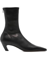 KHAITE - Arizona Leather Ankle Boots - Lyst