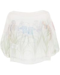 Alberta Ferretti - Transparent Organza Shirt - Lyst