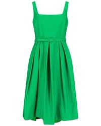 Ralph Lauren - Sleeveless Fit And Flare Belted Dress - Lyst