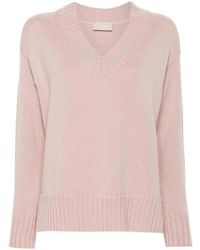 Drumohr - Long Sleeve Oversize V-Neck Sweater - Lyst