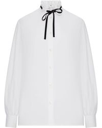 Valentino Garavani - Poplin Shirt With Ruffled Collar - Lyst