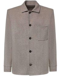 Eleventy - Wool And Cashmere Overshirt - Lyst