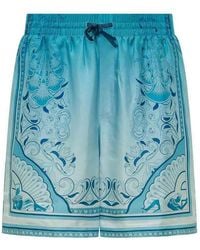 CASABLANCA - Silk Shorts With Floral Print - Lyst