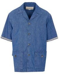 Valentino Garavani - Denim Shirt With Frontal Buttons Closure - Lyst