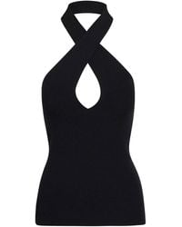 FEDERICA TOSI - Cross-Neck Top With Cut-Out Front - Lyst