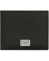 Dolce & Gabbana - Pebbled Leather And Logo Wallet - Lyst