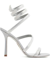 Rene Caovilla - Silver Leather Cleopatra Sandals - Lyst