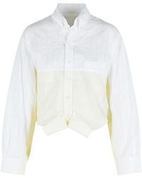 MM6 by Maison Margiela - Mirror Effect Cotton Poplin Shirt - Lyst