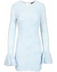 ROTATE BIRGER CHRISTENSEN - Mesh Mini Dress With Ruffles - Lyst