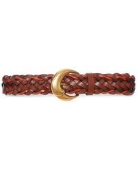 Etro - Woven Leather Belt With Buckle - Lyst
