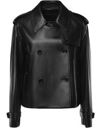 Burberry - Mayfair Cropped Leather Trench Jacket - Lyst