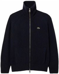 Lacoste - Carded Wool Turtleneck Sweater With Zipper - Lyst