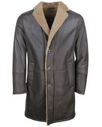 Barba Napoli - Shearling Single-Breasted Coat - Lyst