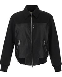 McQueen - Premium Leather Bomber Jacket With Zipper Closure - Lyst