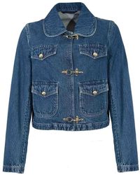 Fay - 3-Hook Denim Crop Jacket - Lyst