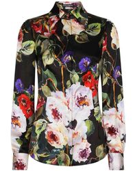 Dolce & Gabbana - Shirt With Rose Garden Print - Lyst