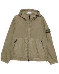 Stone Island - Military Hooded Jacket With Zip - Lyst