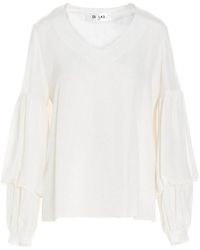 DI.LA3 PARI' - Puff-Sleeve Silk Shirt - Lyst