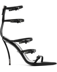Versace - Leather Heel Sandals - Lyst