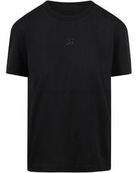 Dolce & Gabbana - Crew-Neck T-Shirt With A Rhinestone Dg Logo - Lyst