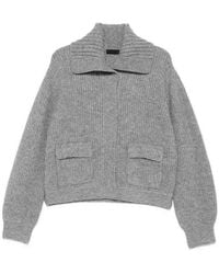 Liu Jo - Ribbed Cardigan With Pockets - Lyst