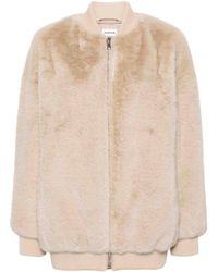 P.A.R.O.S.H. - Faux-Fur Baseball Collar Coat - Lyst