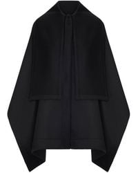 Giorgio Armani - Wool Cape With Wide Collar - Lyst