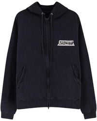 Balenciaga - Masking Tape Logo Zip-Up Sweatshirt - Lyst