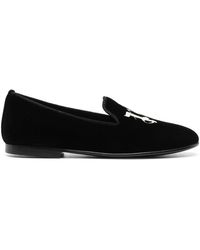 Palm Angels - Logo-embroidered Loafers - Lyst