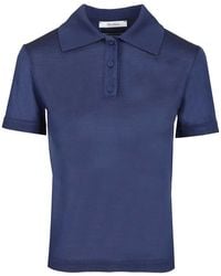 Max Mara - Silk Jersey Polo Shirt - Lyst