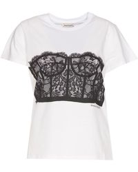 Alexander McQueen - Lace Corset T-shirt - Lyst