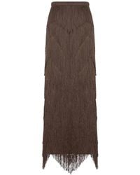 Bless - Dara Long Skirt With Fringes - Lyst