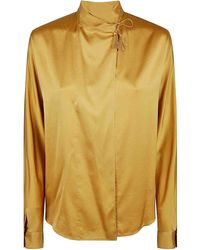 forte_forte - Heavy Stretch Silk Satin Kimono Shirt - Lyst