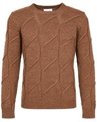 Alpha Studio - Aran Crew Neck Sweater - Lyst