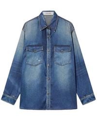 Golden Goose - Journey Oversize Denim Shirt With Print - Lyst