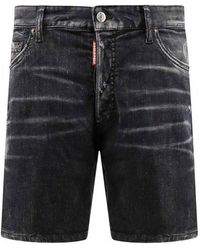 DSquared² - Cotton Bermuda Shorts With Ripped Effect - Lyst