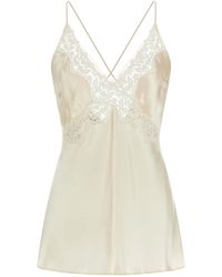 Alberta Ferretti - Satin And Lace Top - Lyst