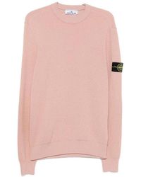 Stone Island - Wool Crew-Neck Sweater With Logo Patch - Lyst