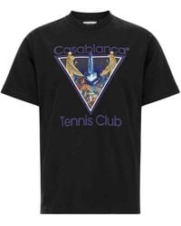 CASABLANCA - Monde Perdu Tennis Club Icon Print T-Shirt - Lyst