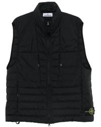 Stone Island - Sleeveless Puffer Vest With Logo Patch - Lyst