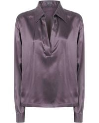 Tom Ford - Peach Feel Silk Satine Polo Shirt - Lyst