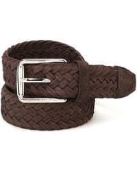 Tod's - Cintura In Pelle Scamosciata Marrone Xcmcpr23100hmks800 - Lyst