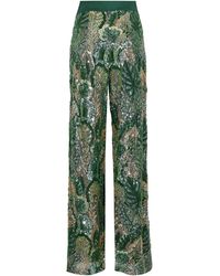 GIANNI MOLARO - Lace Trousers With Sequin And Bead Embroidery - Lyst