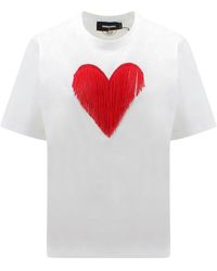 DSquared² - Cotton T-Shirt With Micro-Beads Detail - Lyst