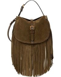 Etro - Small Suede Pony Bag With Fringes - Lyst
